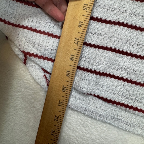 Paper Crane Shirt Womens Size Large Striped White Cropped Oversized Waffle knit - Picture 5 of 6
